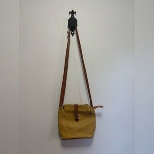 Valentina Yellow Crossbody with Brown Strap